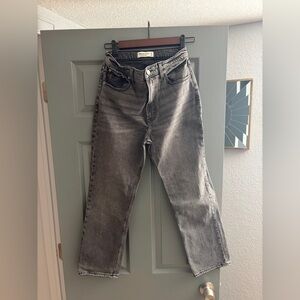Abercrombie Ankle Straight Ultra High Rise Gray Jeans Size 26 / 2